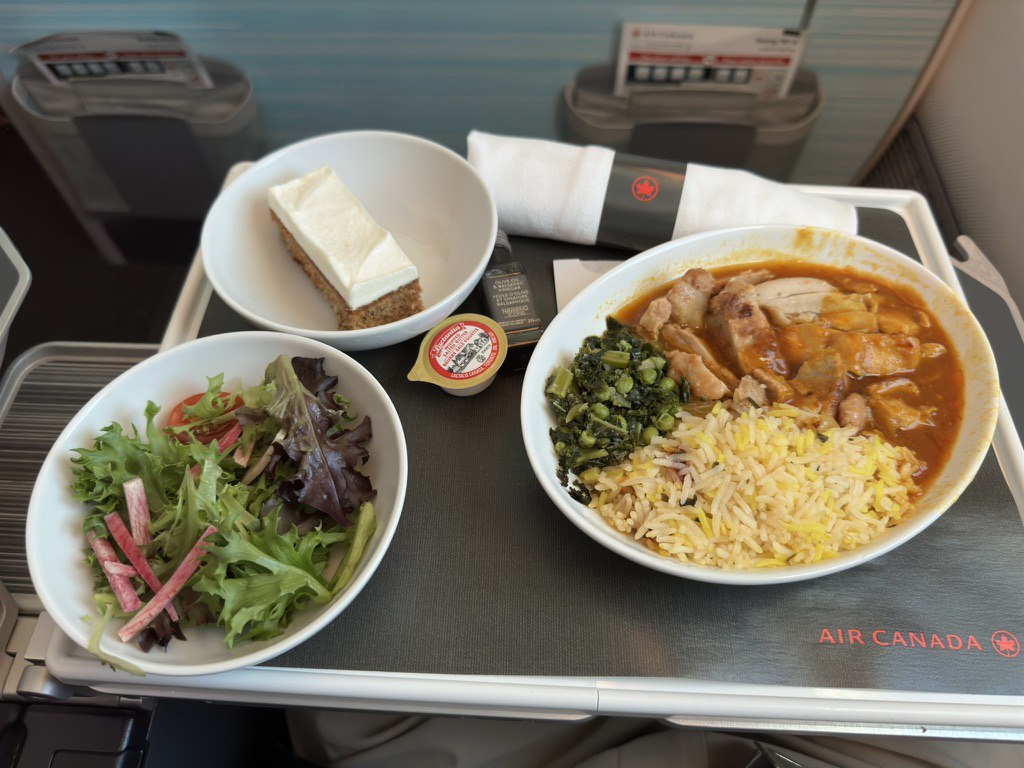 meal at Air Canada Premium Economy